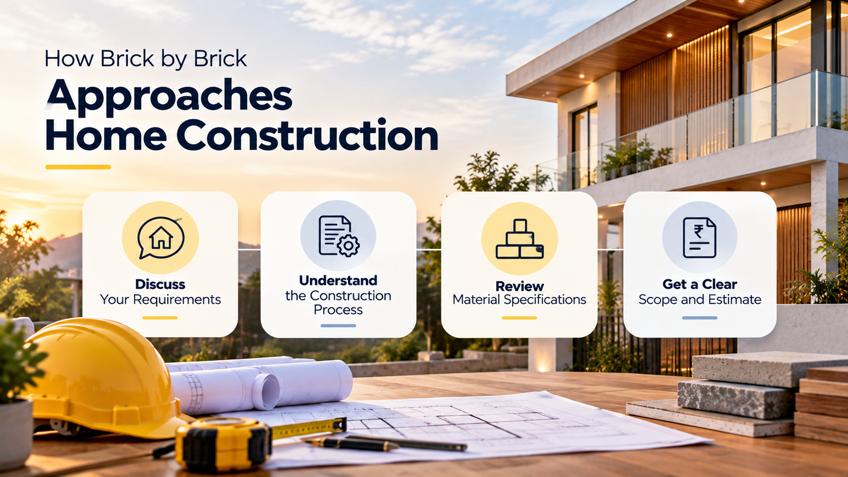 Brick by Brick approach to home construction with clear planning, materials and project estimates 