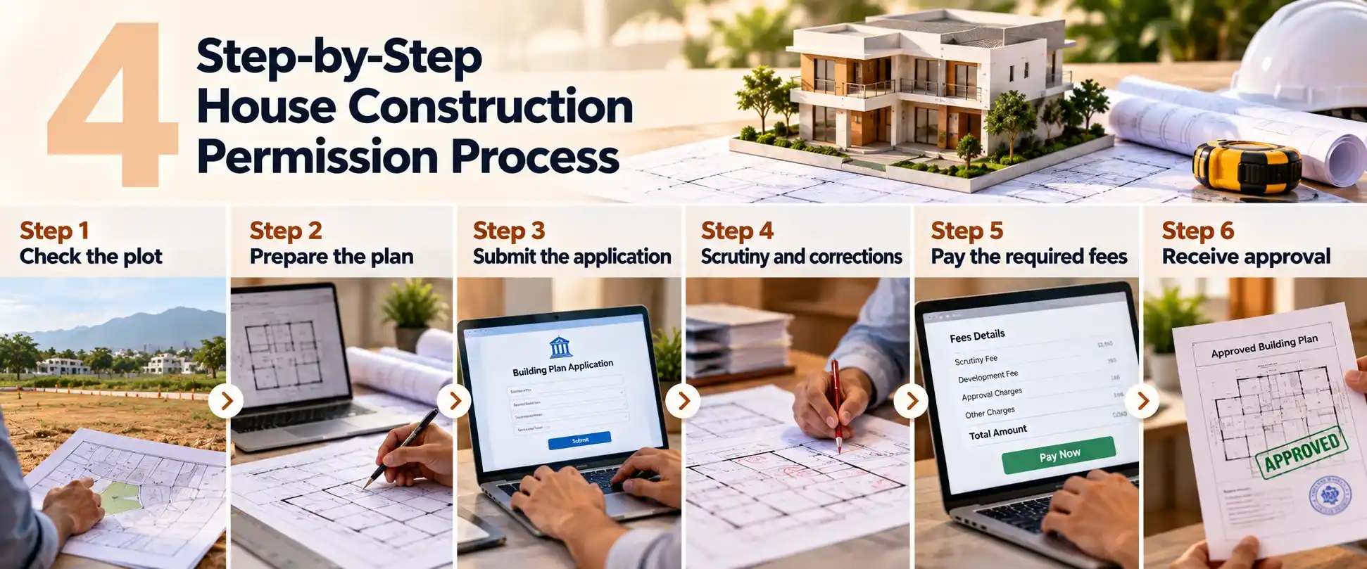 Step-by-step house construction permission process in Coimbatore